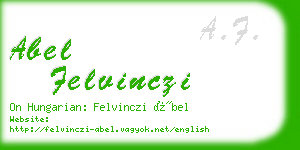 abel felvinczi business card